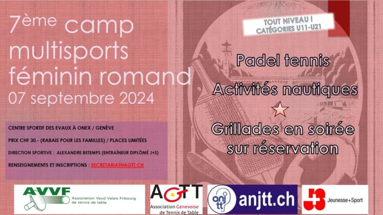 Affiche 7ème camp multisports féminin romand - 7 septembre 2024