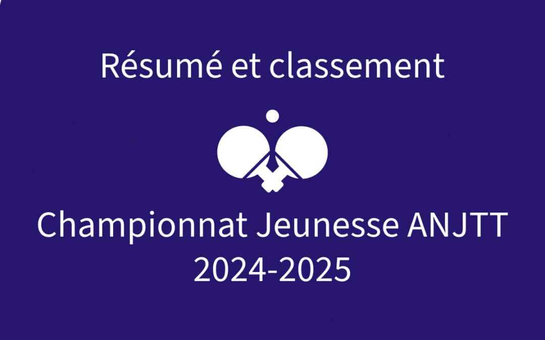 Résumé et classement – Championnat Jeunesse ANJTT 2024-2025 : Tour 4