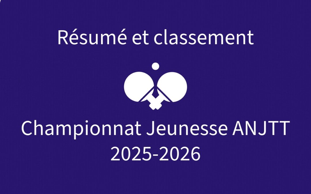 Résumé du 2ème Tour Jeunesse ANJTT 2025-2026